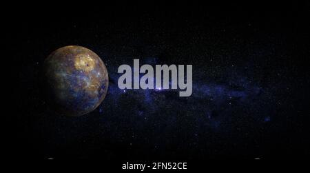 Mercurio sullo sfondo dello spazio. Elementi di questa immagine forniti dalla NASA. Foto Stock