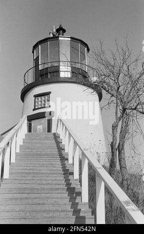 Faro di Wowls Head, Owls Head, ME, Nov 1992. Parte di una serie di 35 fari della costa orientale americana fotografati tra novembre 1992 e settembre 1993. Foto Stock