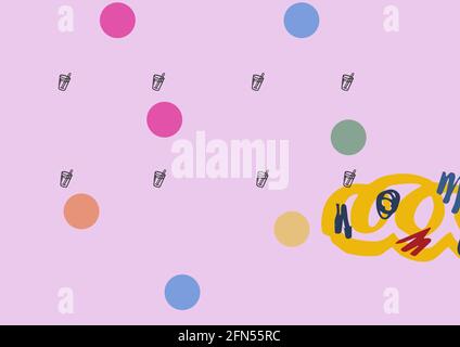 Composizione di cocktail estivi su spot motivo sfondo viola Foto Stock