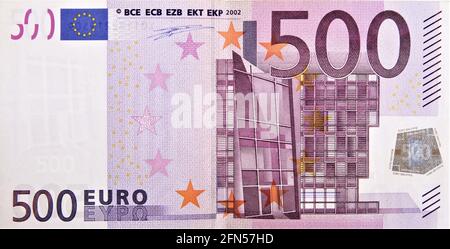 Ein 500 Euro Schein. Diesen Geldschein möchte die Bundesregierung gerne abschaffen. Foto Stock