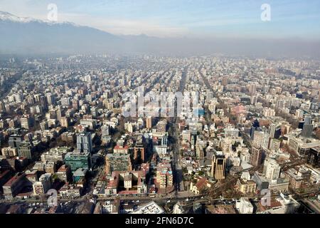 Veduta aerea di Las Condes a Santiago Cile Sud America Foto Stock