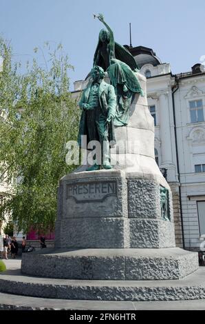 Preseren Monumento Lubiana Foto Stock