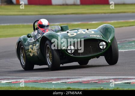 Gregor Fisken, Sam Hancock, Jaguar HWM, RAC Woodcote Trophy, Stirling Moss Trophy, Per le vetture sportive precedenti al 61, il Donington Historic Festival, Donington Pa Foto Stock