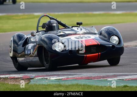 Charlie Martin, Justin Maeers, Cooper Monaco T49, RAC Woodcote Trophy, Stirling Moss Trophy, Per le vetture sportive Pre - 61, Donington Historic Festival, Do Foto Stock