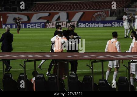 San Paolo, San Paolo, Brasile. 14 maggio 2021. (SPO) quarti di finale del Campionato Paulista. 14 maggio 2021, Sao Paulo, Brasile: Partita tra Sao Paulo e Ferroviaria, valida per i quarti di finale del Paulista Football Championship, che si tiene allo stadio Morumbi, venerdì sera (14). La squadra di San Paolo ha vinto 4 x 2. I gol sono stati segnati da Gabriel Sara, Liziero, Igor Vinicius e Pablo. Credit: LECO Viana/TheNews2 Credit: LECO Viana/TheNEWS2/ZUMA Wire/Alamy Live News Foto Stock