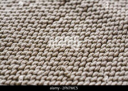 Closeup di tessuto a maglia marrone Foto Stock