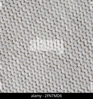 Closeup di tessitura bianca a maglia Foto Stock