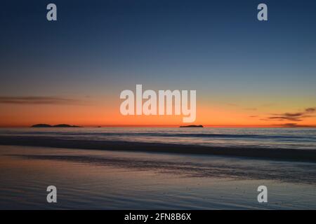 Tramonto con vista panoramica di Imperial Beach a San Diego, California USA. Foto Stock