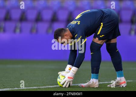 VALLADOLID, SPAGNA - MAGGIO 13: Portiere Sergio Asenjo di Villareal durante la partita spagnola Primera Division tra Real Valladolid e Villarreal AT Foto Stock