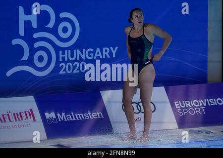 BUDAPEST, UNGHERIA - MAGGIO 15: Clare Cryan d'Irlanda gareggia nella primavera delle donne 3M durante il LEN European Aquatics Championships Diving alla Duna Arena il 15 maggio 2021 a Budapest, Ungheria (Foto di Andre Weening/Orange Pictures) Foto Stock