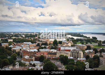 Vista di riga dall'Accademia Latviana delle Scienze Panorama Piattaforma di osservazione Foto Stock