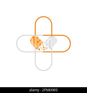 medico più segno e simboli farmacia medico salute logo. Illustrazione Vettoriale