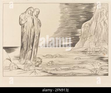 Il Circolo dei Traditori; il piede di Dante che colpisce la bocca degli Abbate, 1827. Foto Stock