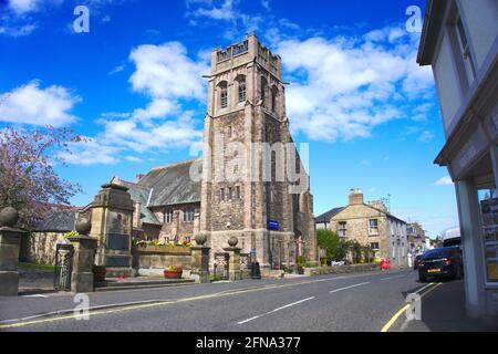 Coldstream Community Center (ex Chiesa di St Cuthbert) nella High Street di Coldstream, Berwickshire, Scottish Borders, Scozia, Regno Unito. Foto Stock