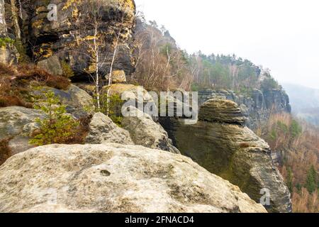 Parco nazionale della Svizzera sassone in Germania Foto Stock