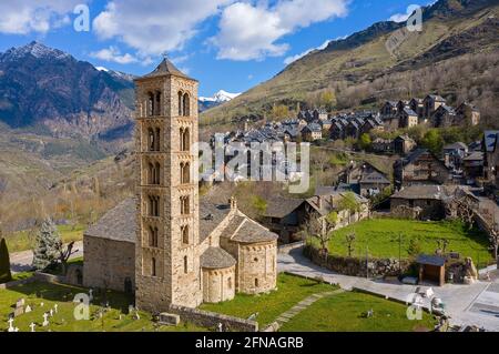 Chiesa di Sant climent, villaggio di Taüll, Vall Boí, Lleida, Catalogna, Spagna Foto Stock