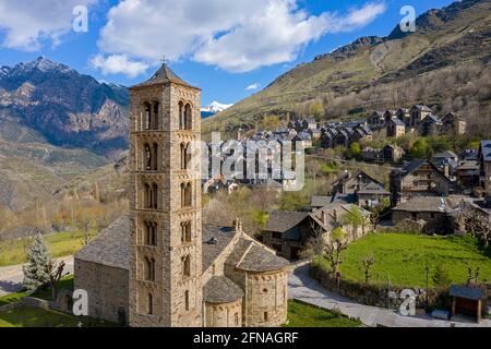 Chiesa di Sant climent, villaggio di Taüll, Vall Boí, Lleida, Catalogna, Spagna Foto Stock