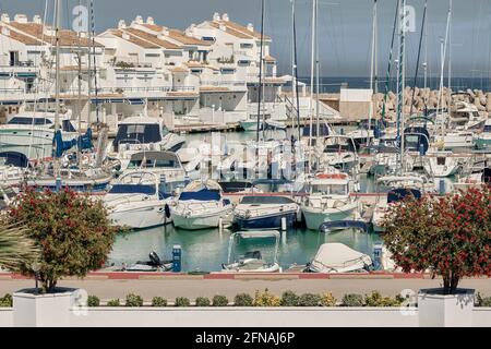 Marina in Alcossebre, Costa del Azahar provincia di Castellon, Spagna, Europa Foto Stock