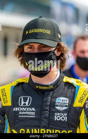 14 maggio 2021, Indianapolis, Indiana, USA: COLTON HERTA (26) di Valencia, Canada si prepara a qualificarsi per il Gran Premio GMR al circuito automobilistico di Indianapolis, Indiana. (Immagine di credito: © Brian Spurlock Grindstone Media/ASP via ZUMA Wire) Foto Stock