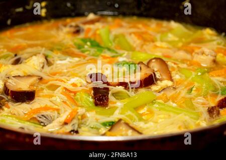 Zuppa di riso Vermicelli (Bouillion Mee-foon) Foto Stock