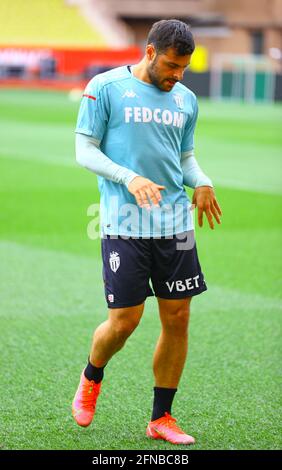 Monaco, Monaco. 15 maggio 2021. Monaco, Monte-Carlo - 15 maggio 2021: COME Monaco vs. Sessione di formazione Stade Rennais con il tedesco Kevin Volland. Fussball, Soccer Credit: dpa/Alamy Live News Foto Stock