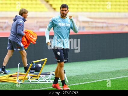 Monaco, Monaco. 15 maggio 2021. Monaco, Monte-Carlo - 15 maggio 2021: COME Monaco vs. Sessione di formazione Stade Rennais con il tedesco Kevin Volland. Fussball, Soccer Credit: dpa/Alamy Live News Foto Stock