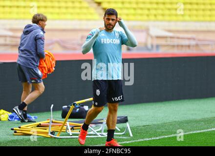 Monaco, Monaco. 15 maggio 2021. Monaco, Monte-Carlo - 15 maggio 2021: COME Monaco vs. Sessione di formazione Stade Rennais con il tedesco Kevin Volland. Fussball, Soccer Credit: dpa/Alamy Live News Foto Stock