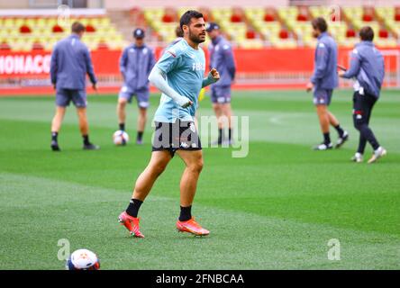 Monaco, Monaco. 15 maggio 2021. Monaco, Monte-Carlo - 15 maggio 2021: COME Monaco vs. Sessione di formazione Stade Rennais con il tedesco Kevin Volland. Fussball, Soccer Credit: dpa/Alamy Live News Foto Stock