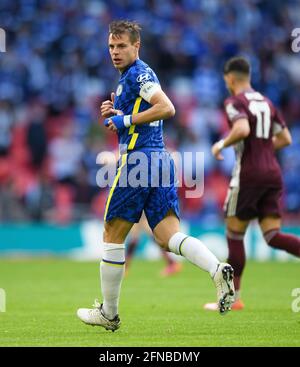 Londra, Regno Unito. 15 maggio 2021. 15 maggio 2021 - Chelsea v Leicester City - finale fa Cup - Stadio di Wembley - Cesar Azpilicueta di Chelsea a Londra durante la finale della fa Cup contro Leicester City. Credito immagine : credito: Mark Pain/Alamy Live News Foto Stock