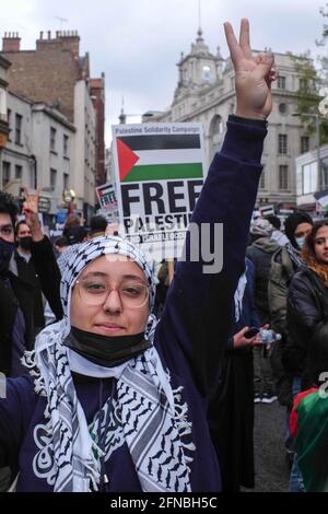 Sabato 15 maggio kensington High Street, la comunità palestinese protesta l'ambasciata di Israele anche il 73 ° anniversario di Nakba , Foto Stock