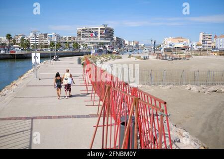 Spiaggia di Palavas les Flots, vicino a Carnon Plage e Montpellier, Occitanie, Sud della Francia Foto Stock