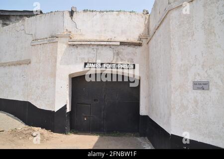 Porta dell'ex Fort St. James ad Accra, Ghana. Foto Stock