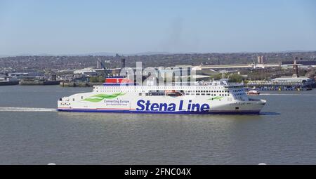 Traghetto Stena Line con partenza da Liverpool per Belfast Foto Stock