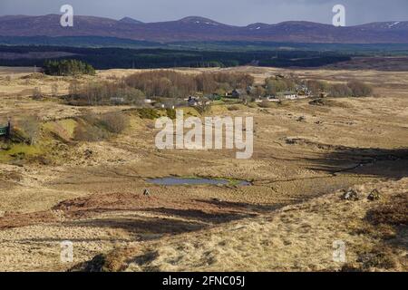 Stazione di Rannoch una stazione ferroviaria isolata sulla linea ferroviaria delle Highland occidentali Scottish Highlands, Regno Unito Foto Stock