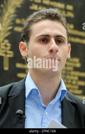 Maxime Verner, candidato più giovane alle campagne presidenziali francesi a Lione, Rodano, Francia Foto Stock