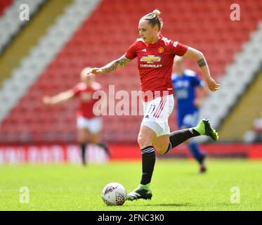 Leigh, Regno Unito. 16 maggio 2021. Leah Galton (11 Manchester United) durante la quinta partita della Coppa delle donne fa tra Manchester United e Leicester City al Leigh Sports Village di Leigh, Inghilterra. Credit: SPP Sport Press Photo. /Alamy Live News Foto Stock