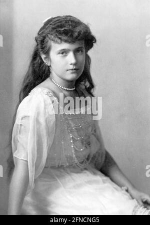 Anastasia Romanov. Ritratto della figlia più giovane di Tsar Nicholas II, granduchessa Anastasia Nikolaevna di Russia (1901-1918), c.. 1914 Foto Stock