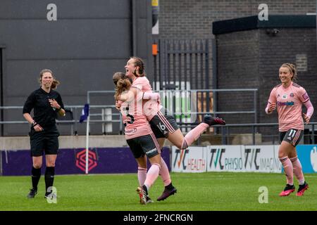 Londra, Regno Unito. 16 maggio 2021. Durante la partita della Vitality Womens fa Cup tra Tottenham Hotspur e Sheffield United all'Hive, a Londra, Inghilterra. Credit: SPP Sport Press Photo. /Alamy Live News Foto Stock