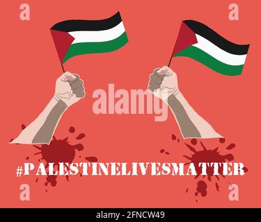 Palestina vive movimento materia protestando per la rivendicazione di antirazzismo e. pari diritti umani Illustrazione Vettoriale