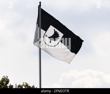 vampata storica bandiera bianca e nera a est prussia Foto Stock