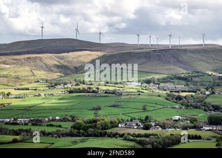 Scout Moor vento fattoria, tra Rochdale e Bury. Foto Stock