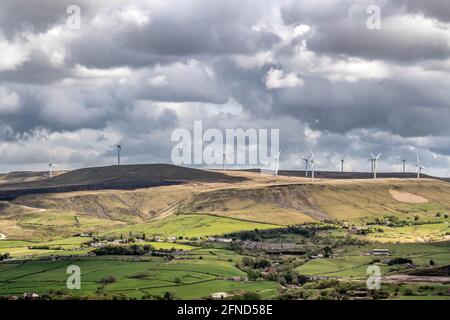 Scout Moor vento fattoria, tra Rochdale e Bury. Foto Stock