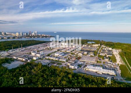 Impianto di depurazione dell'acqua impianto di trattamento Miami Key Biscayne Foto Stock