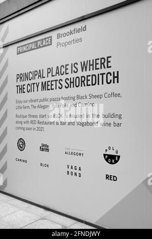 Principal Place, vicino a Liverpool Street, Shoreditch. Sede centrale di Amazon nel Regno Unito. Foto Stock