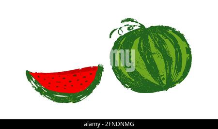 Un pezzo di anguria. Illustrazione vettoriale Illustrazione Vettoriale