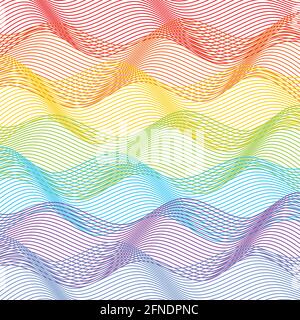 Piastrella con onde arcobaleno orizzontali, fondo multicolore fine Illustrazione Vettoriale