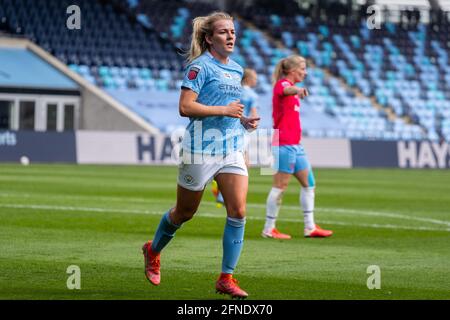 Manchester, Regno Unito. 16 maggio 2021. MANCHESTER, INGHILTERRA - MAGGIO 16: Canapa di Lauren del WFC di Manchester City durante la Coppa delle Donne di Vitality Fifth Round propriamente detta tra Manchester City e West Ham United Women all'Academy Stadium di Manchester, Regno Unito il 16 Maggio 2021 Credit: Action Foto Sport/Alamy Live News Foto Stock