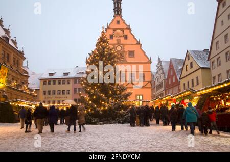 Rothenburg Mercatino di Natale in Germania Foto Stock