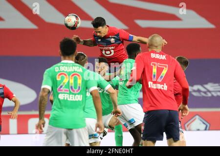 Jose FONTE Captain LOSC durante il campionato francese Ligue 1 partita di calcio tra LOSC Lille e COME Saint-Etienne il 16 maggio 2021 allo stadio Pierre Mauroy a Villeneuve-d'Ascq vicino Lille, Francia - Foto Laurent Sanson / LS Medianord / DPPI Foto Stock