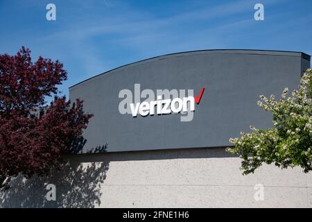 Un negozio Verizon Wireless a Utica, NY USA Foto Stock